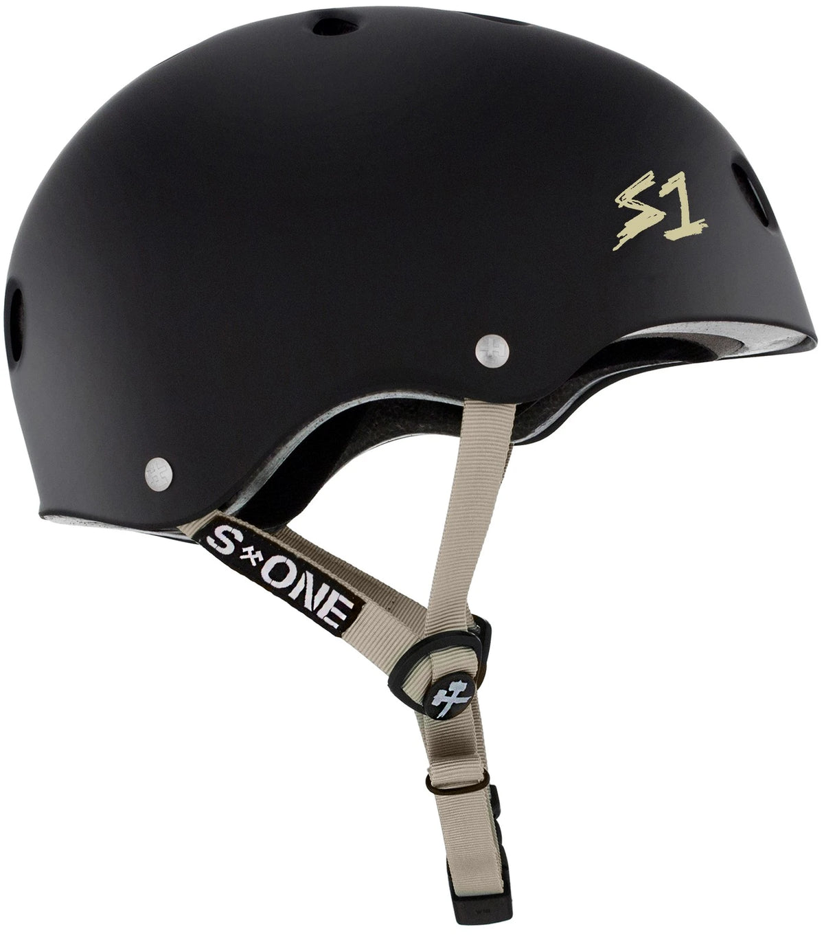 S1 Lifer Helmet - Black Matte w/ Tan Straps