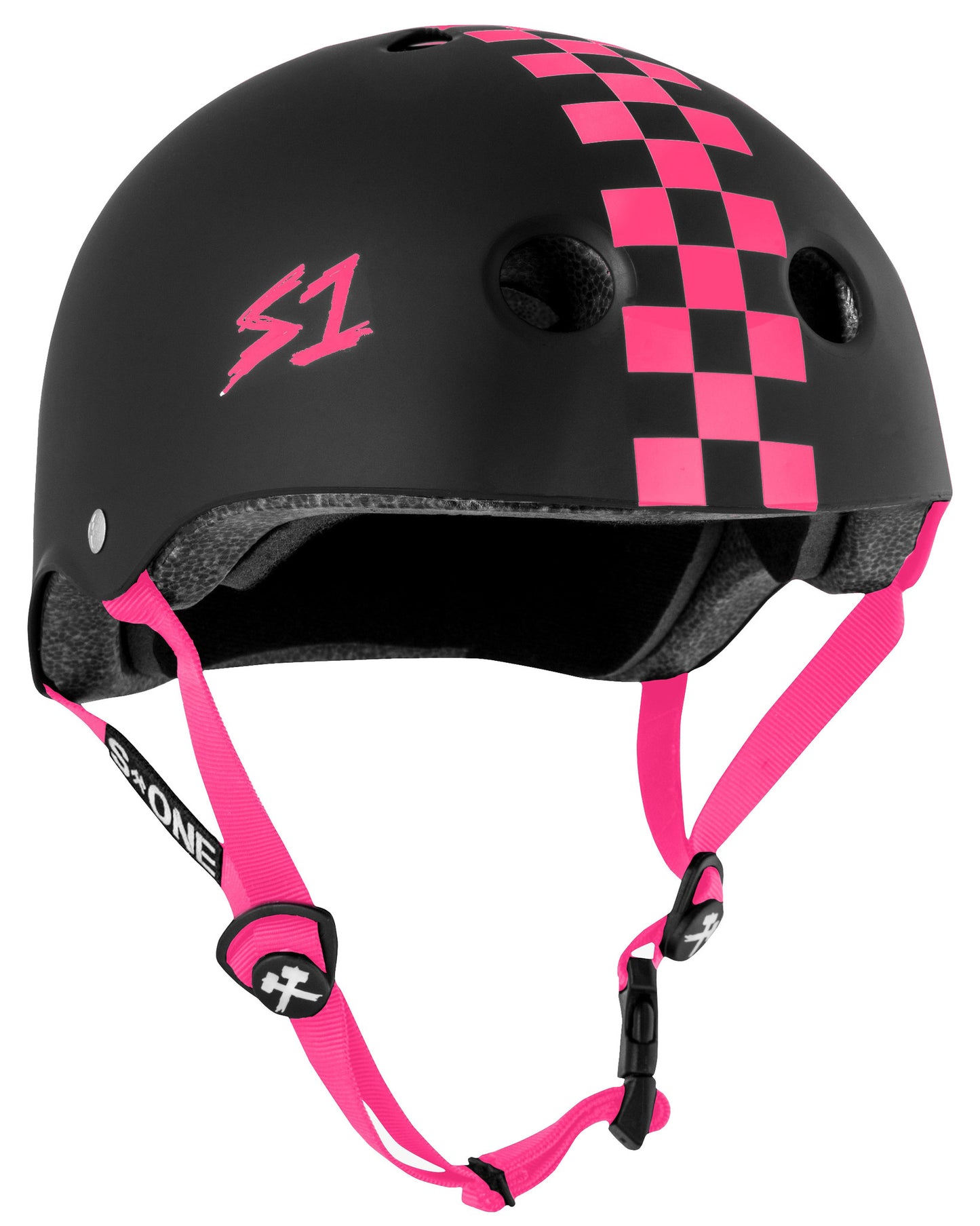 S1 Lifer Helmet Black Matte/Pink Checkers